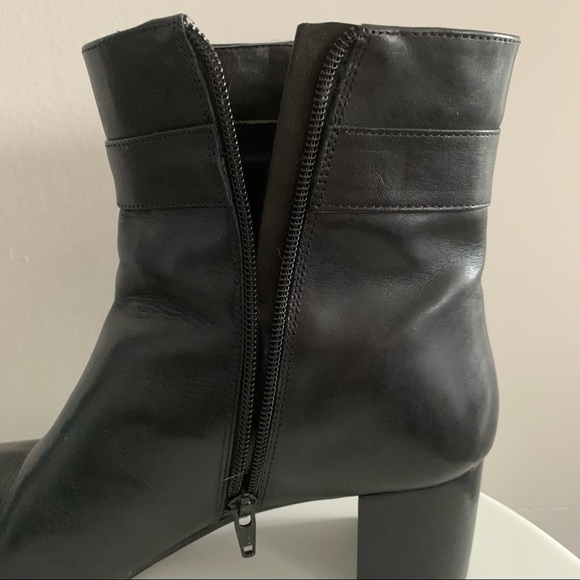 Nine West Primeo - Black Leather Ankle Boots with Heel - Size 8.5M - Picture 7 of 14